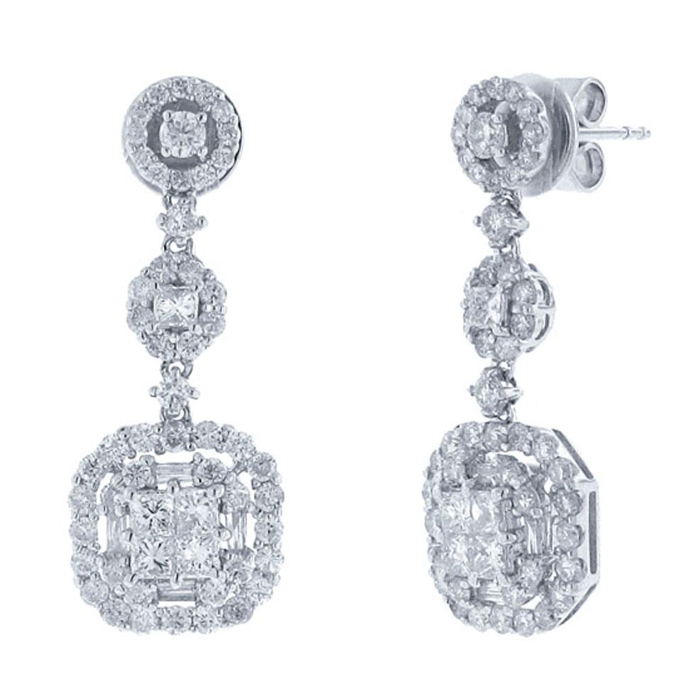 18k White Gold Diamond Earring - 2.45ct