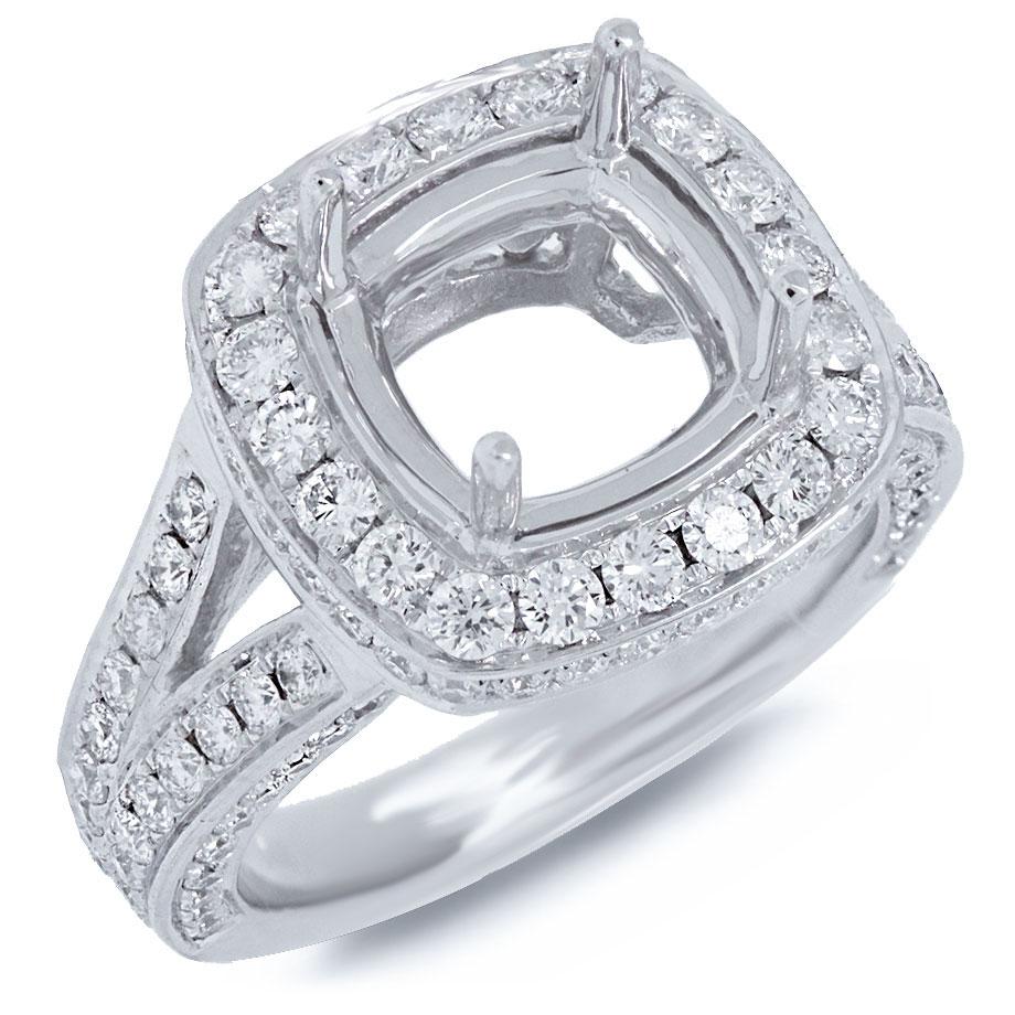 14k White Gold Diamond Semi-mount Ring - 1.59ct