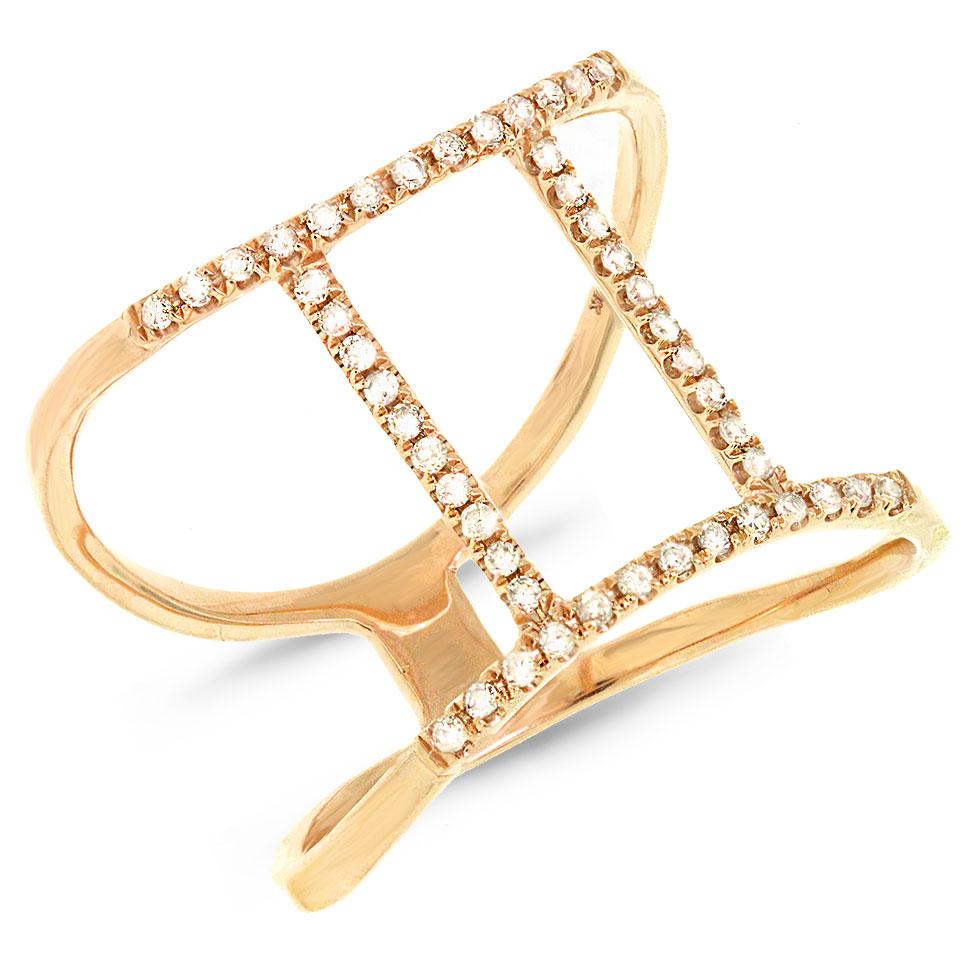 14k Yellow Gold Diamond Zodiac Gemini Ring - 0.18ct