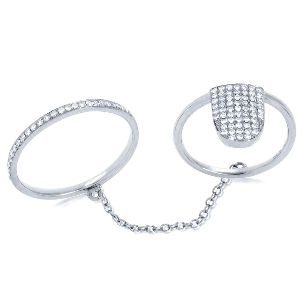 14k White Gold Diamond Lady's Ring - 0.18ct