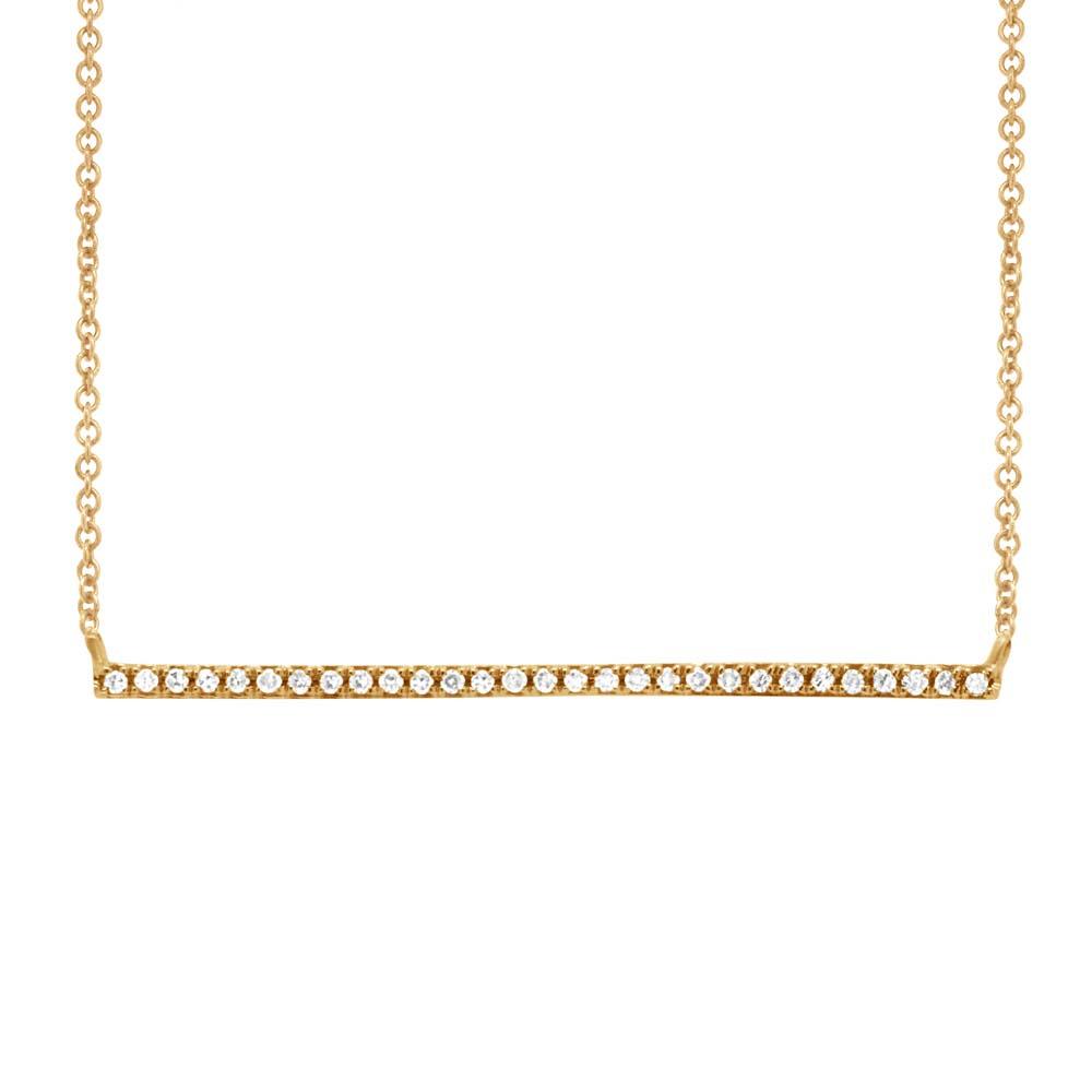 14k Yellow Gold Diamond Bar Pendant