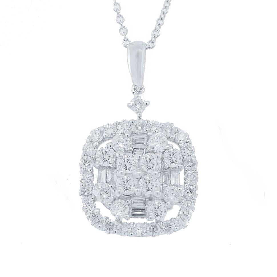 18k White Gold Diamond Pendant - 1.33ct
