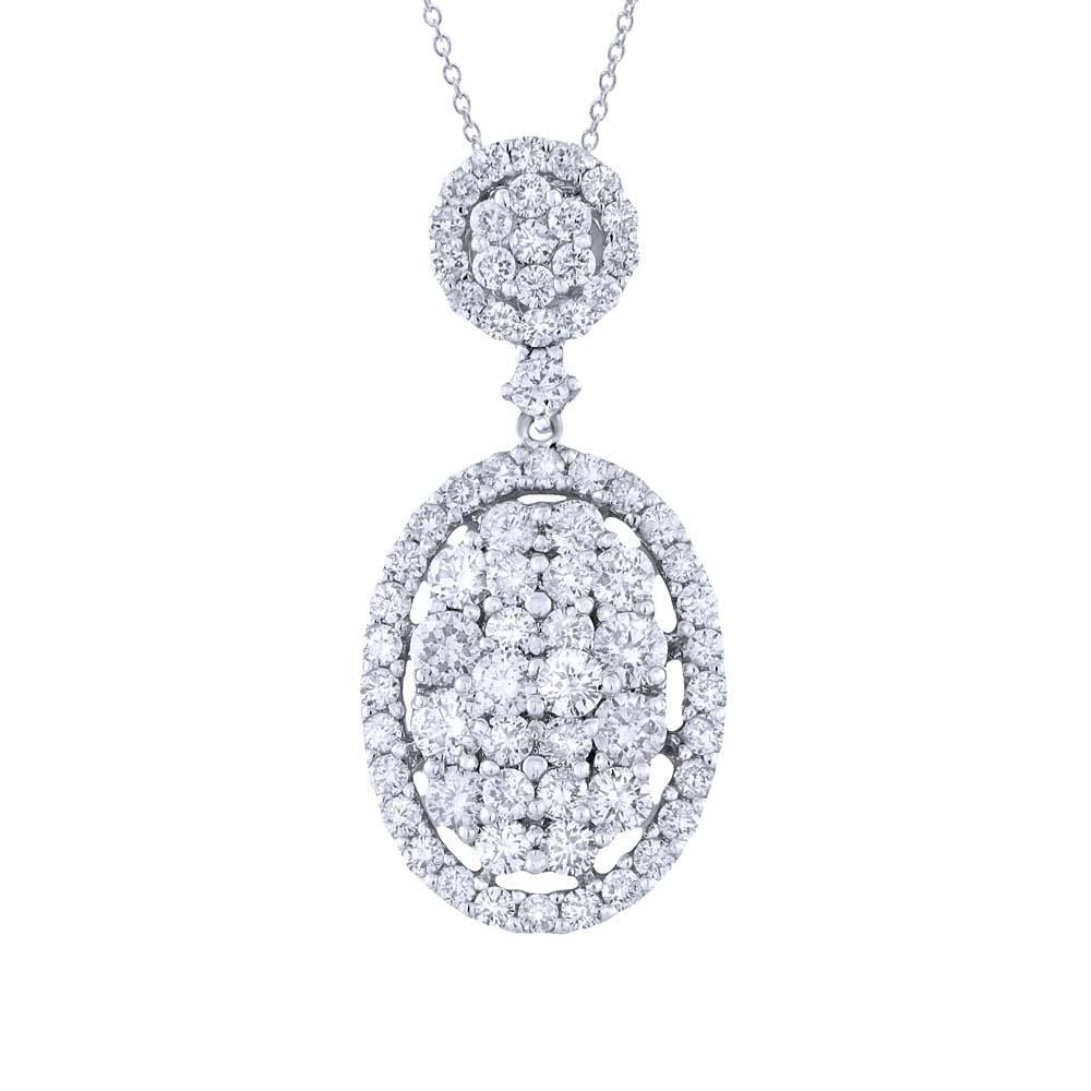 18k White Gold Diamond Pendant - 1.50ct