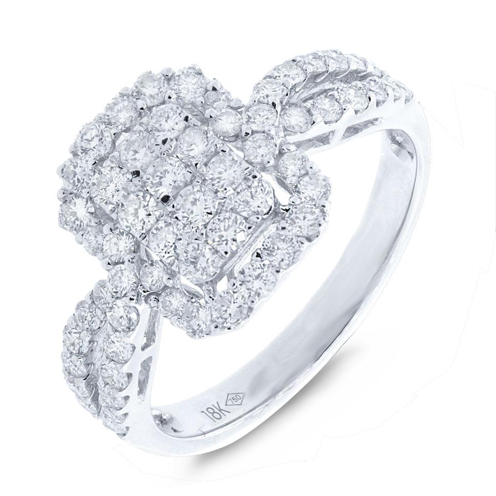 18k White Gold Diamond Lady's Ring - 1.02ct