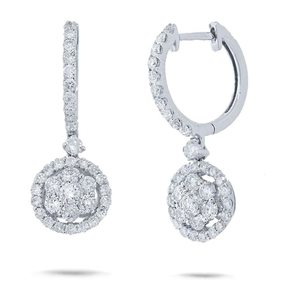 18k White Gold Diamond Earring - 1.35ct