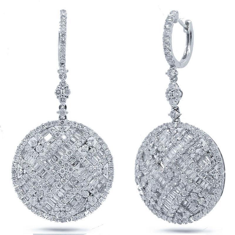 18k White Gold Diamond Earring - 5.91ct