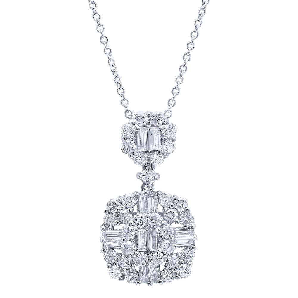 18k White Gold Diamond Pendant - 1.31ct