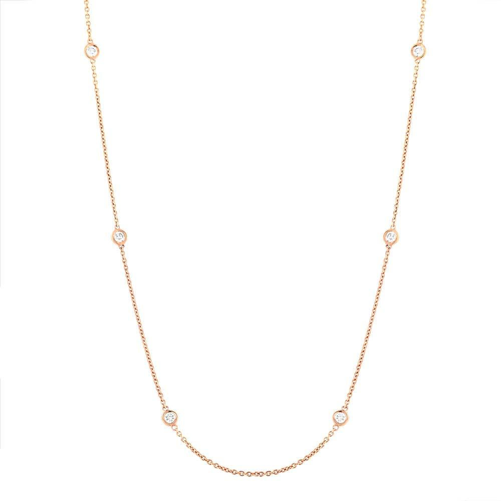 14k Yellow Gold 24'' Diamonds By The Yard Chain - 0.77ct