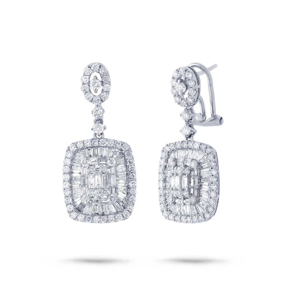 18k White Gold Diamond Earring - 2.93ct