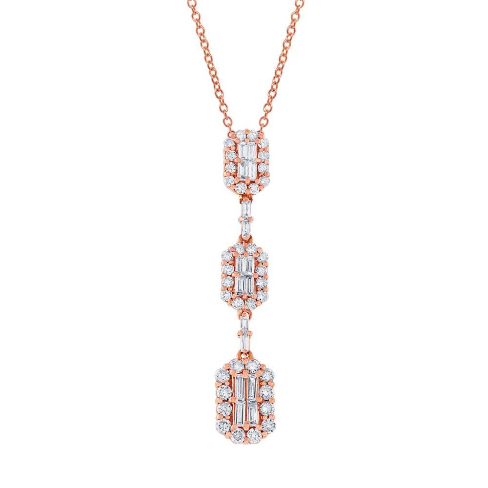 18k Rose Gold Diamond Pendant - 1.23ct