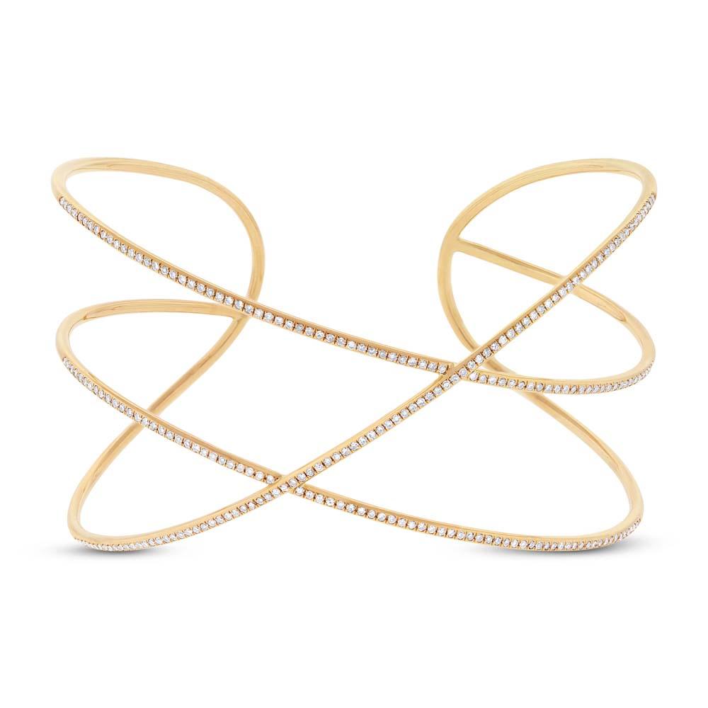 14k Yellow Gold Diamond Bangle - 0.65ct