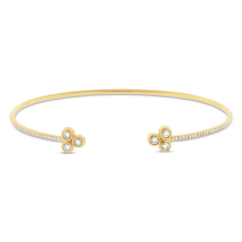 14k Yellow Gold Diamond Bangle - 0.36ct