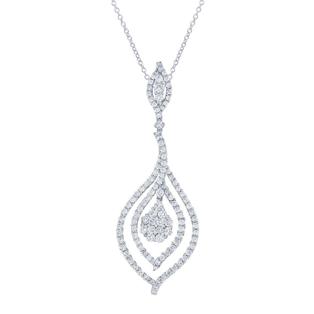 18k White Gold Diamond Pendant - 3.03ct