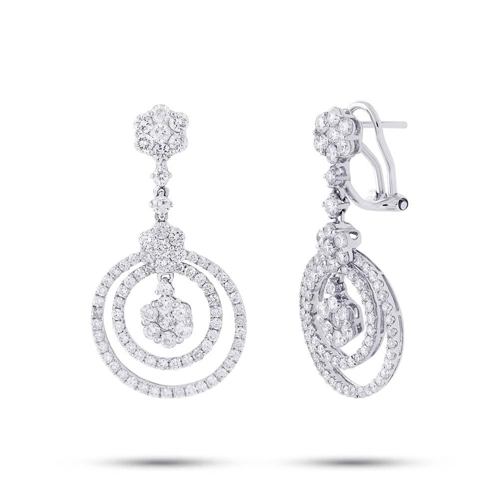 18k White Gold Diamond Earring - 2.98ct