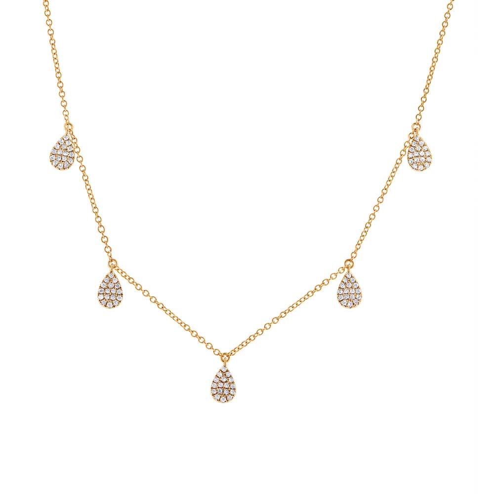 14k Yellow Gold Diamond Pave Necklace - 0.27ct