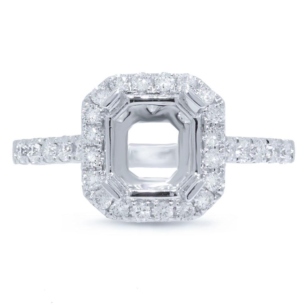 14k White Gold Diamond Semi-mount Ring - 0.51ct