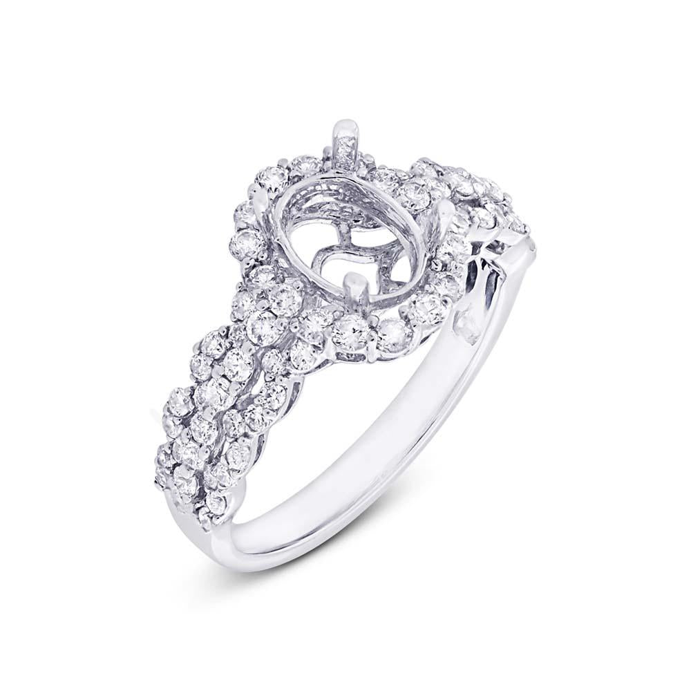 18k White Gold Diamond Semi-mount Ring - 0.89ct
