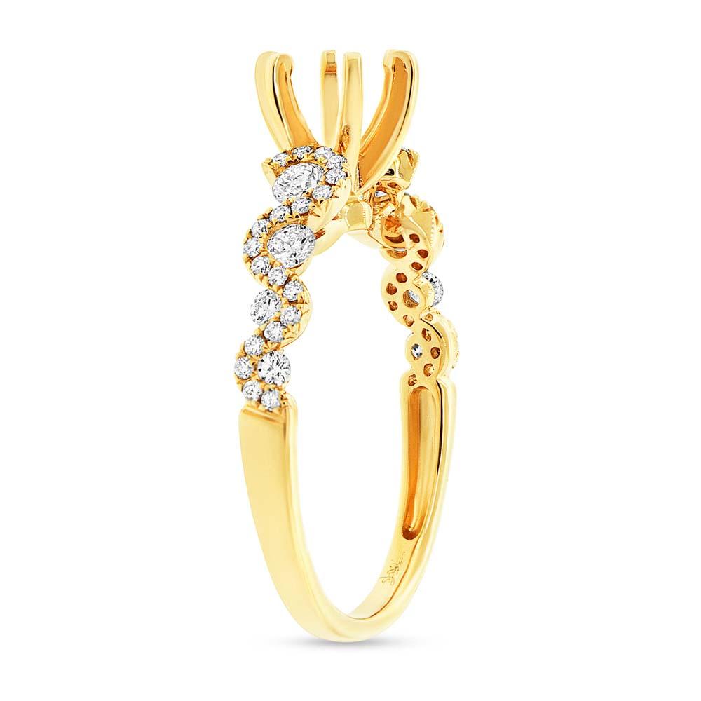 14k Yellow Gold Diamond Semi-mount Ring - 0.54ct