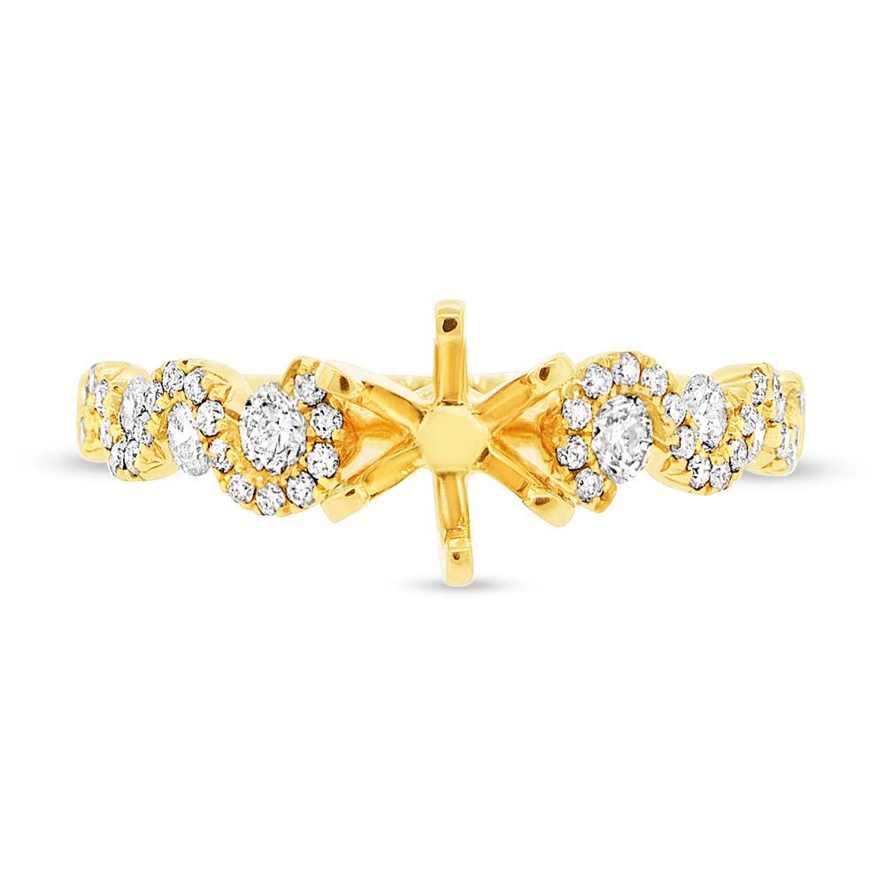 14k Yellow Gold Diamond Semi-mount Ring - 0.54ct