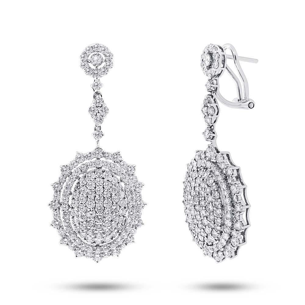 18k White Gold Diamond Pave Earring - 5.65ct