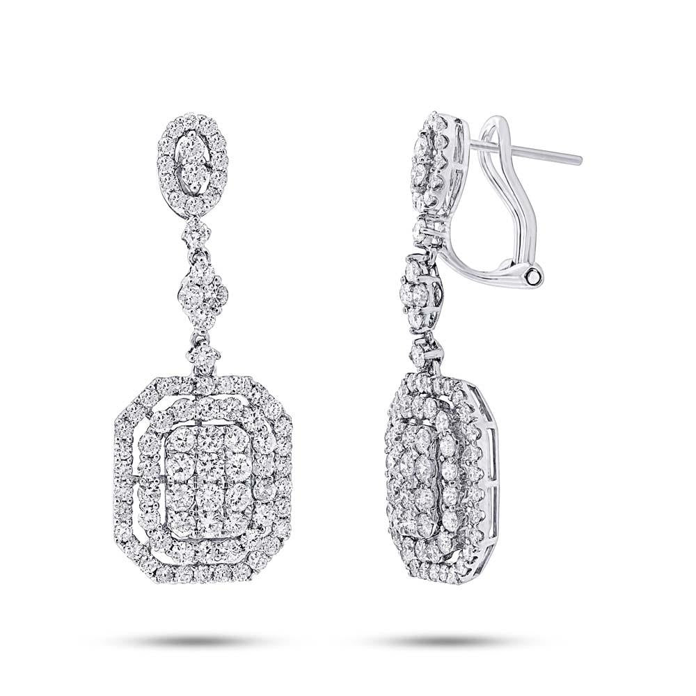 18k White Gold Diamond Earring - 3.54ct