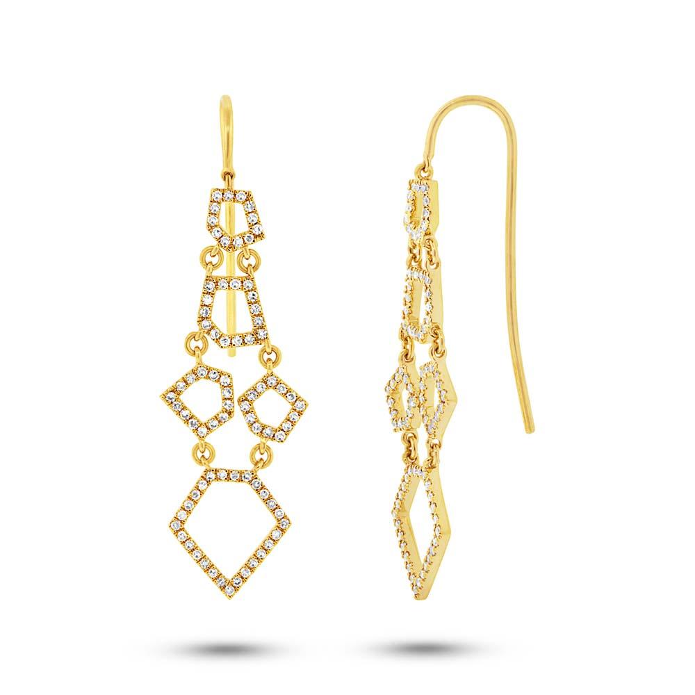 14k Yellow Gold Diamond Earring - 0.48ct