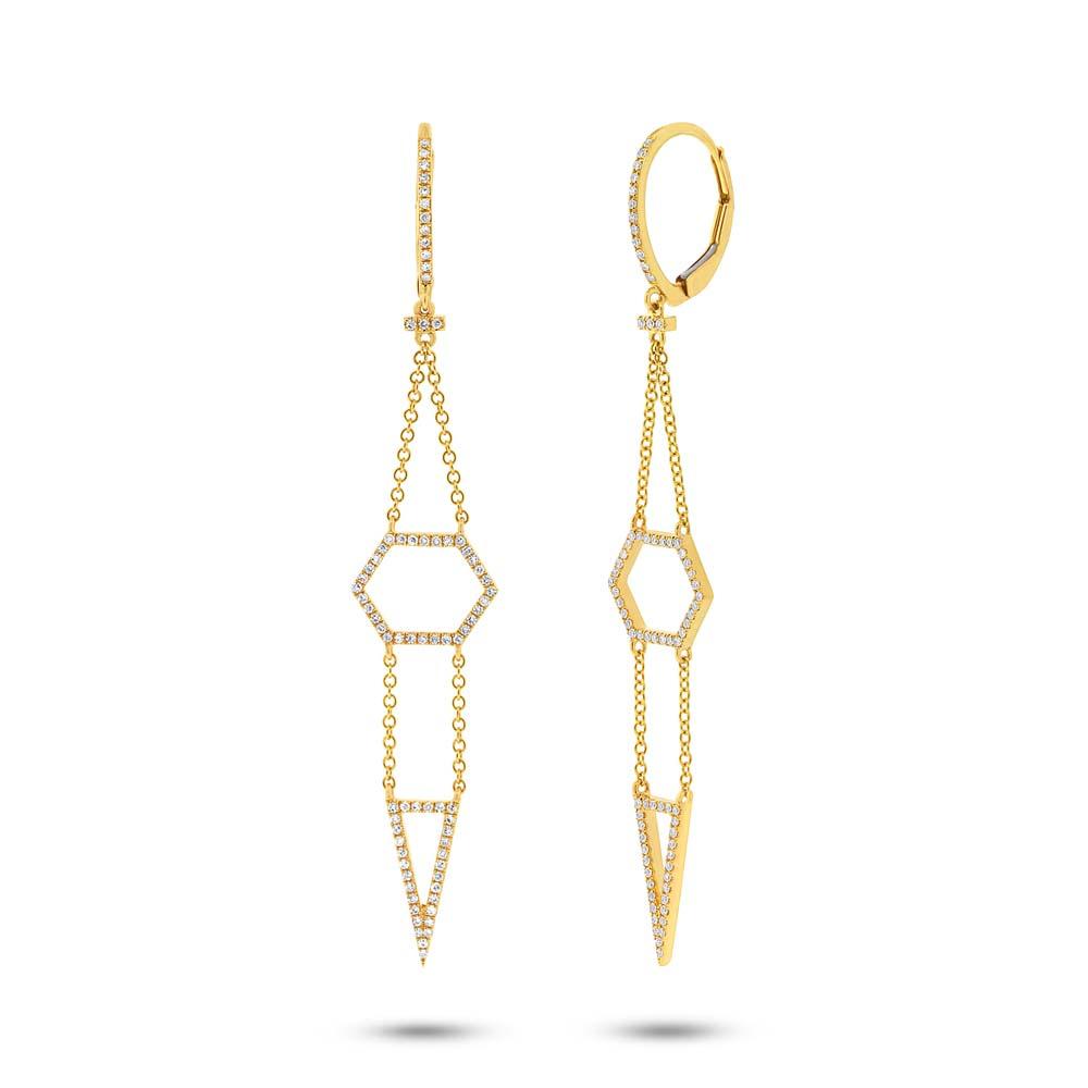 14k Yellow Gold Diamond Earring - 0.43ct