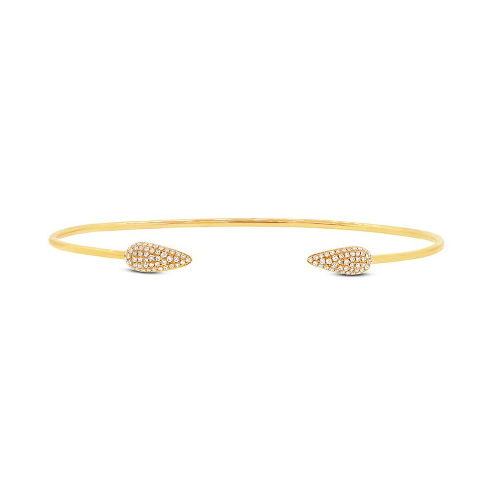 14k Yellow Gold Diamond Bangle - 0.22ct