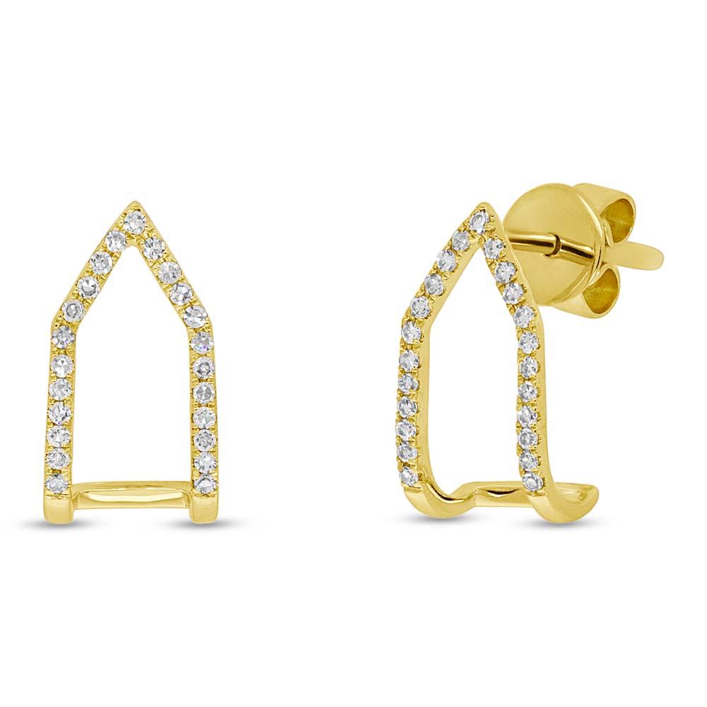 14k Yellow Gold Diamond Earring - 0.15ct