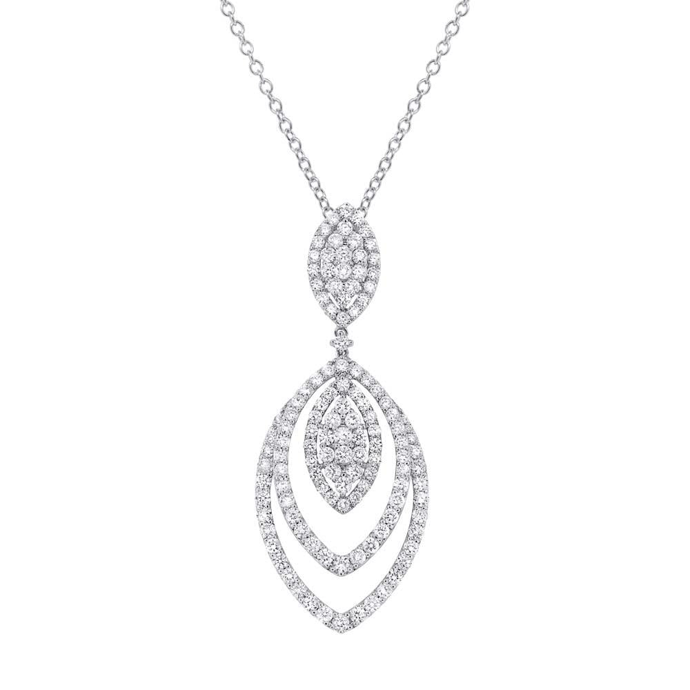 18k White Gold Diamond Pendant - 3.90ct