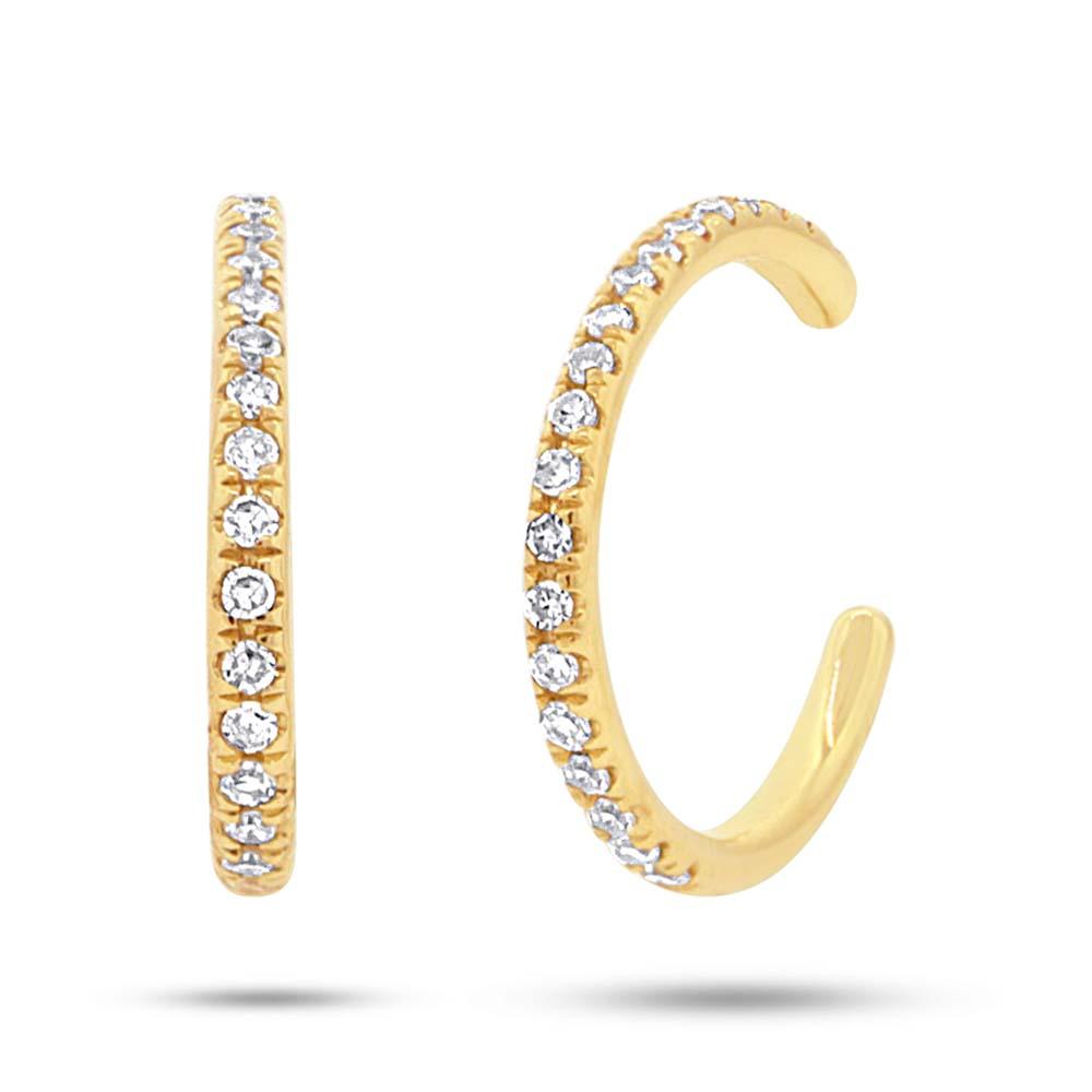 14k Yellow Gold Diamond Ear Cuff Earring - 0.11ct