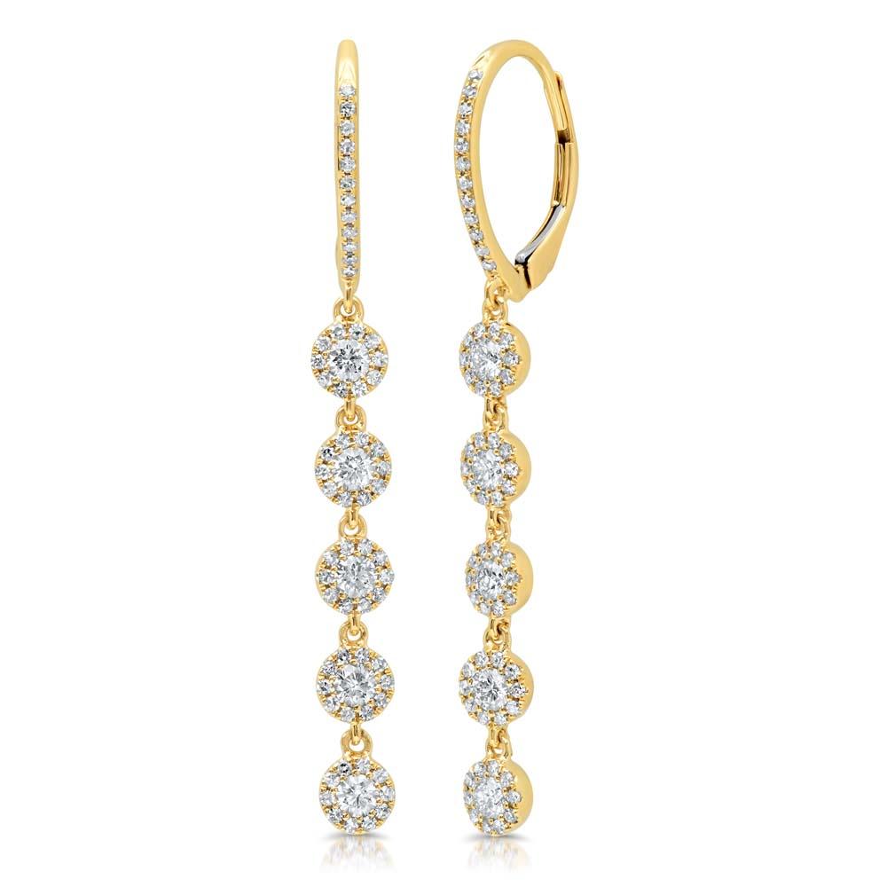 14k Yellow Gold Diamond Earring - 0.99ct
