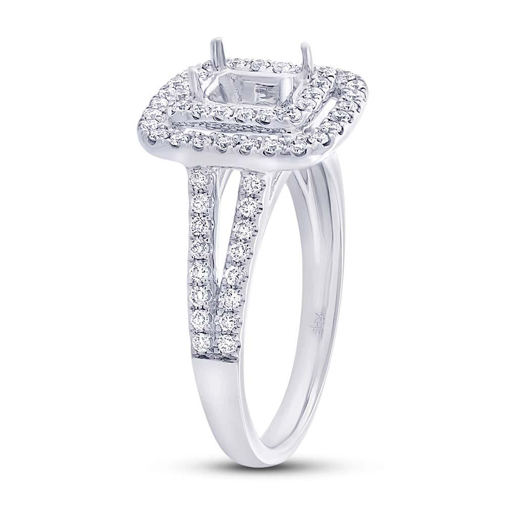 18k White Gold Diamond Semi-mount Ring - 0.58ct