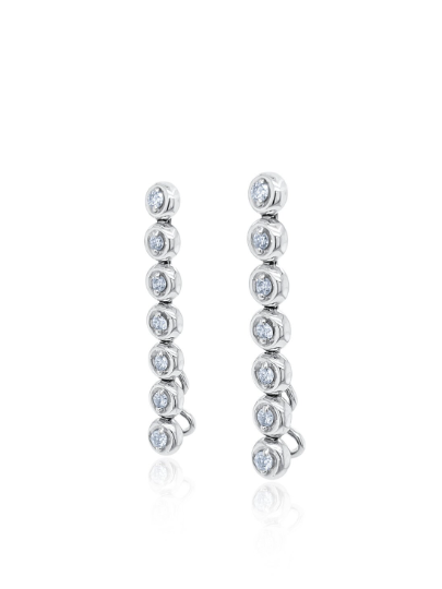 14K White Gold Diamond Dangle Earring