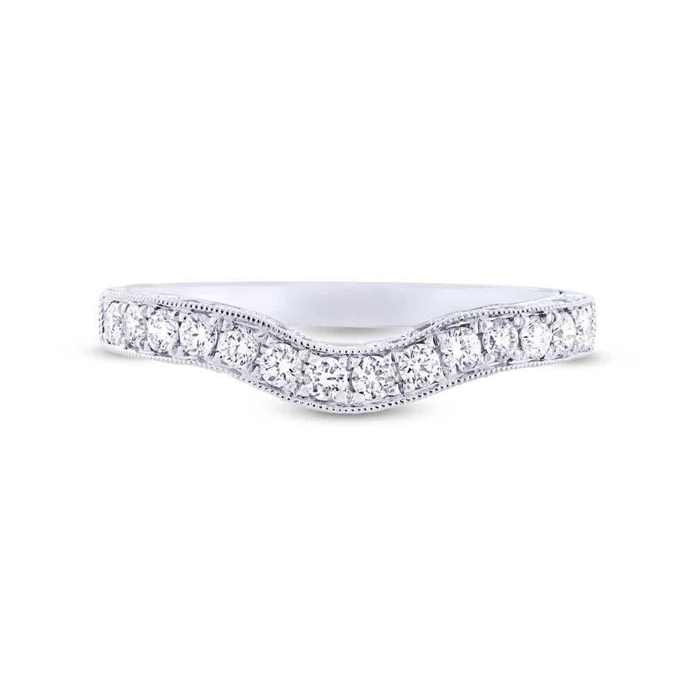 14k White Gold Diamond Shadow Band - 0.34ct