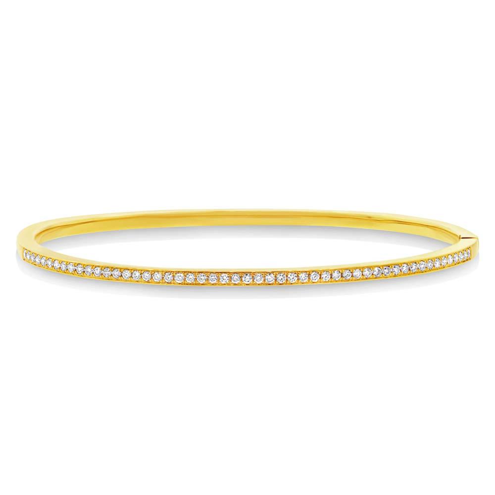 14k Yellow Gold Diamond Bangle - 0.47ct