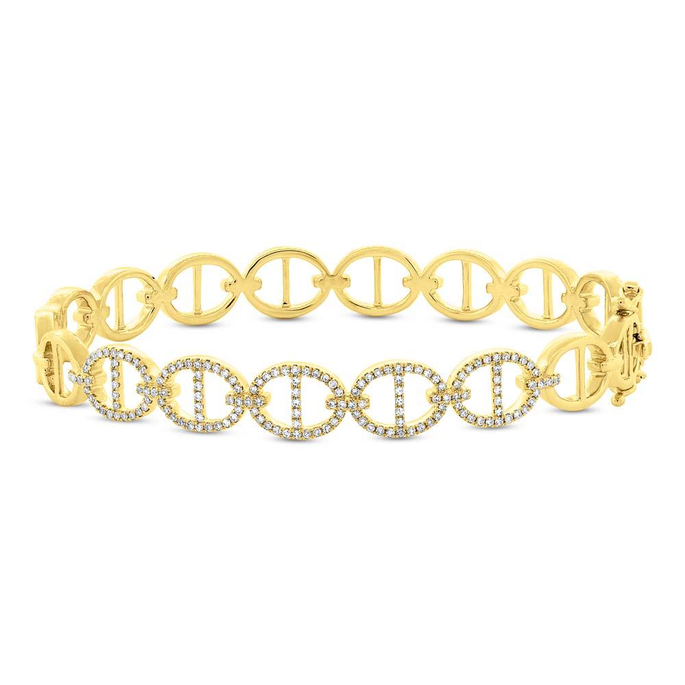 14k Yellow Gold Diamond Bangle - 0.45ct