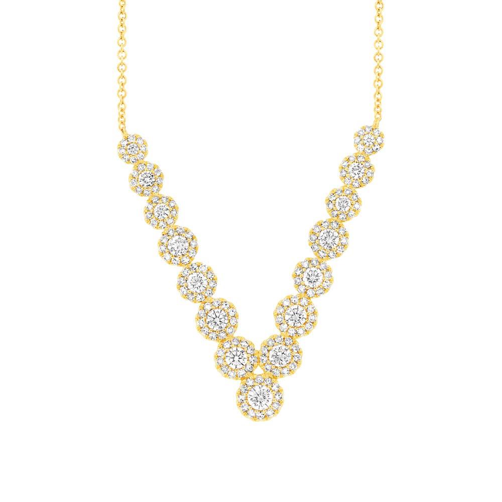 14k Yellow Gold Diamond V Necklace - 0.90ct