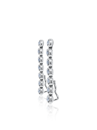 14K White Gold Diamond Dangle Earring