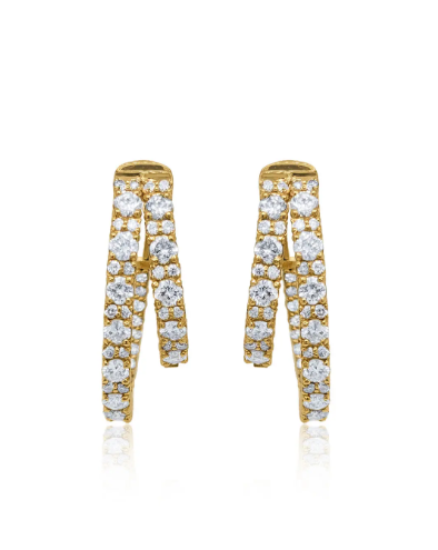 14k Yellow Gold Huggie Earring