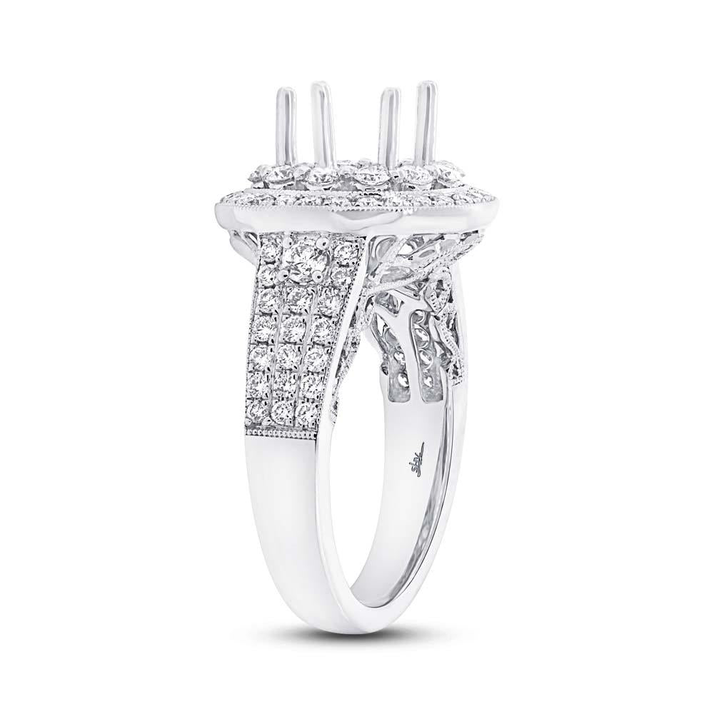 18k White Gold Diamond Semi-mount Ring Size 6.5 - 1.14ct