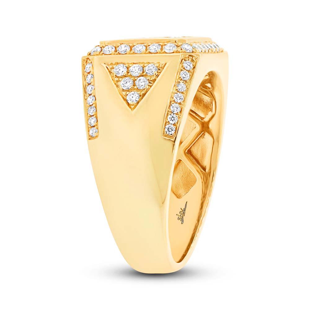 14k Yellow Gold Diamond Men's Ring - 1.02ct