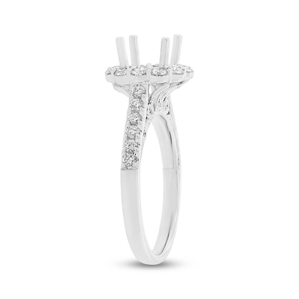 18k White Gold Diamond Semi-mount Ring for 1.50ct Center - 0.81ct