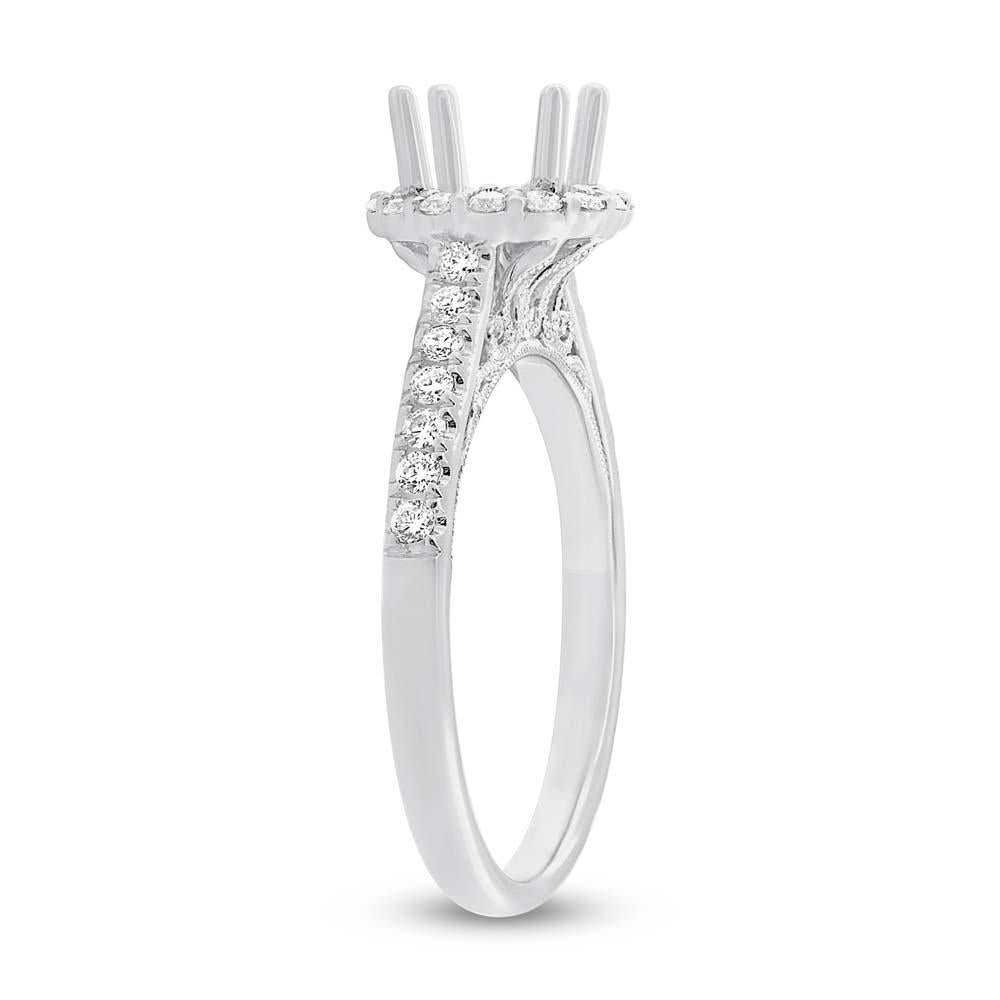 18k White Gold Diamond Semi-mount Ring for 0.75ct Center - 0.41ct