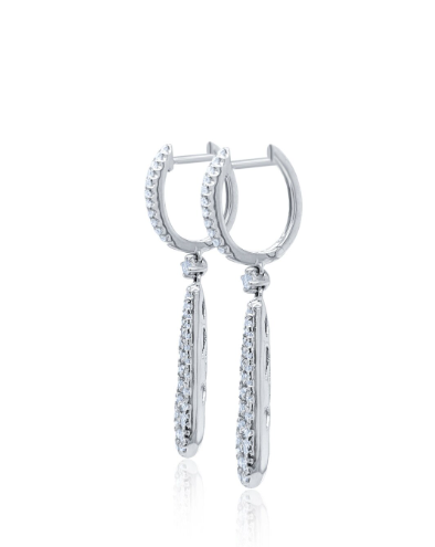 18k White Gold Dangle Earring For Wedding Hoop Earring