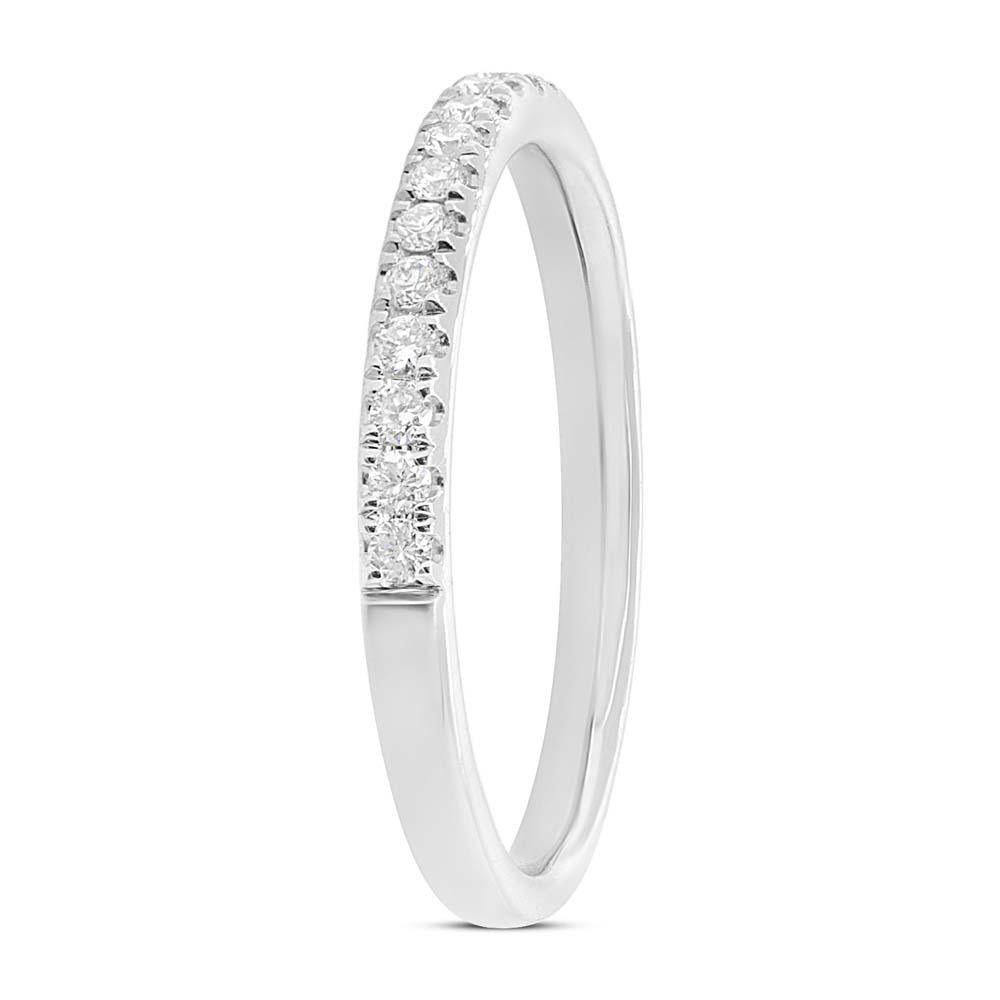 18k White Gold Diamond Lady's Band Size 6 - 0.20ct