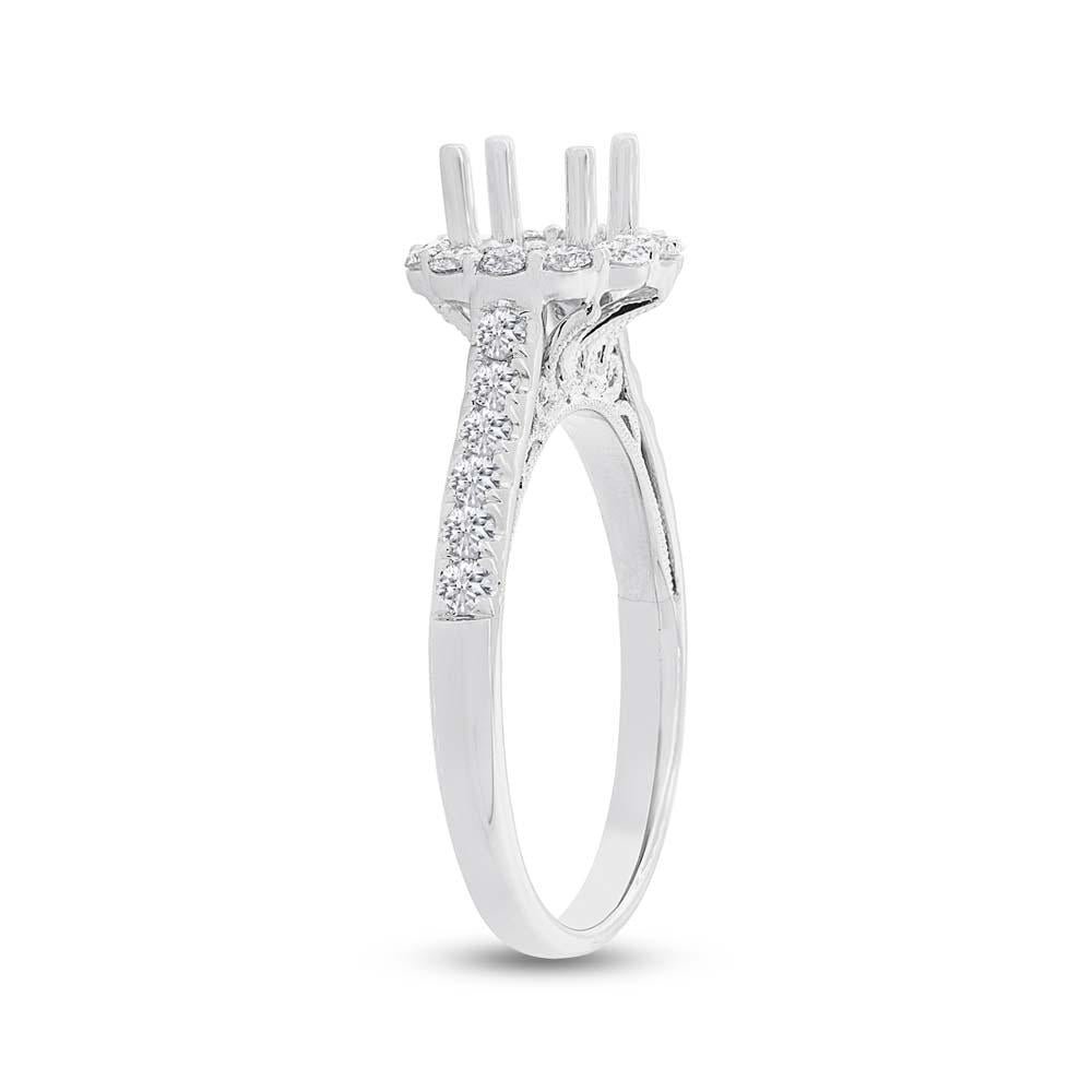 18k White Gold Diamond Semi-mount Ring for 0.75ct Center - 0.58ct
