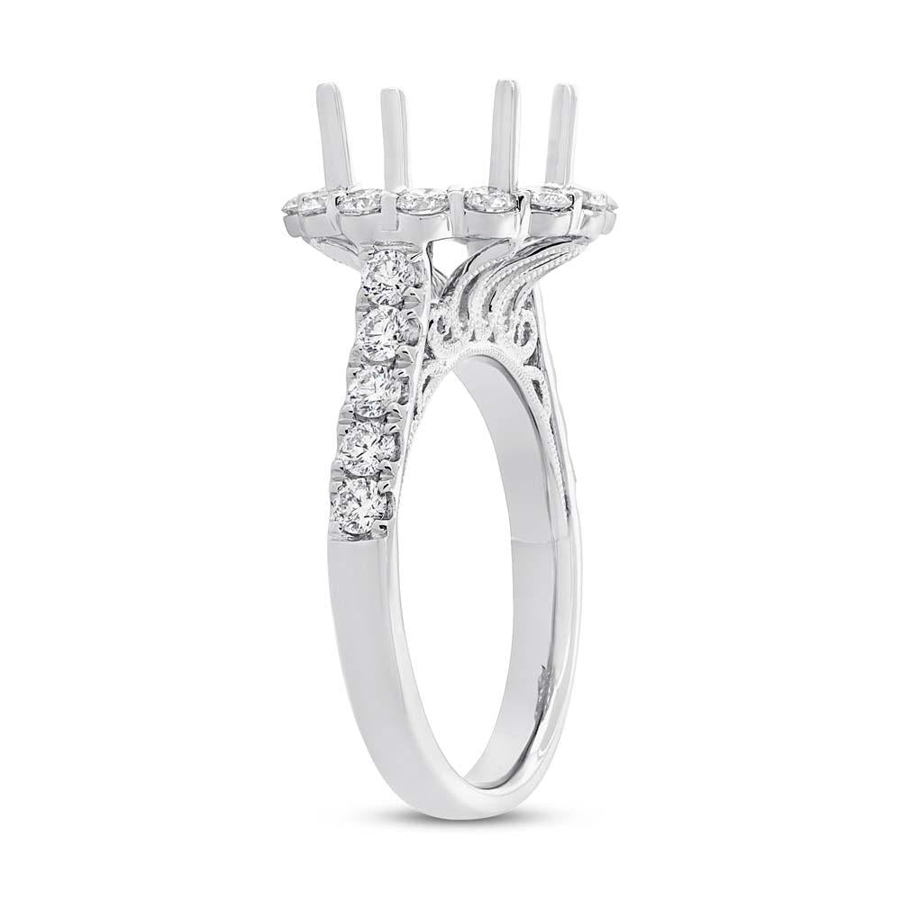 18k White Gold Diamond Semi-mount Ring for 3.00ct Center - 1.15ct