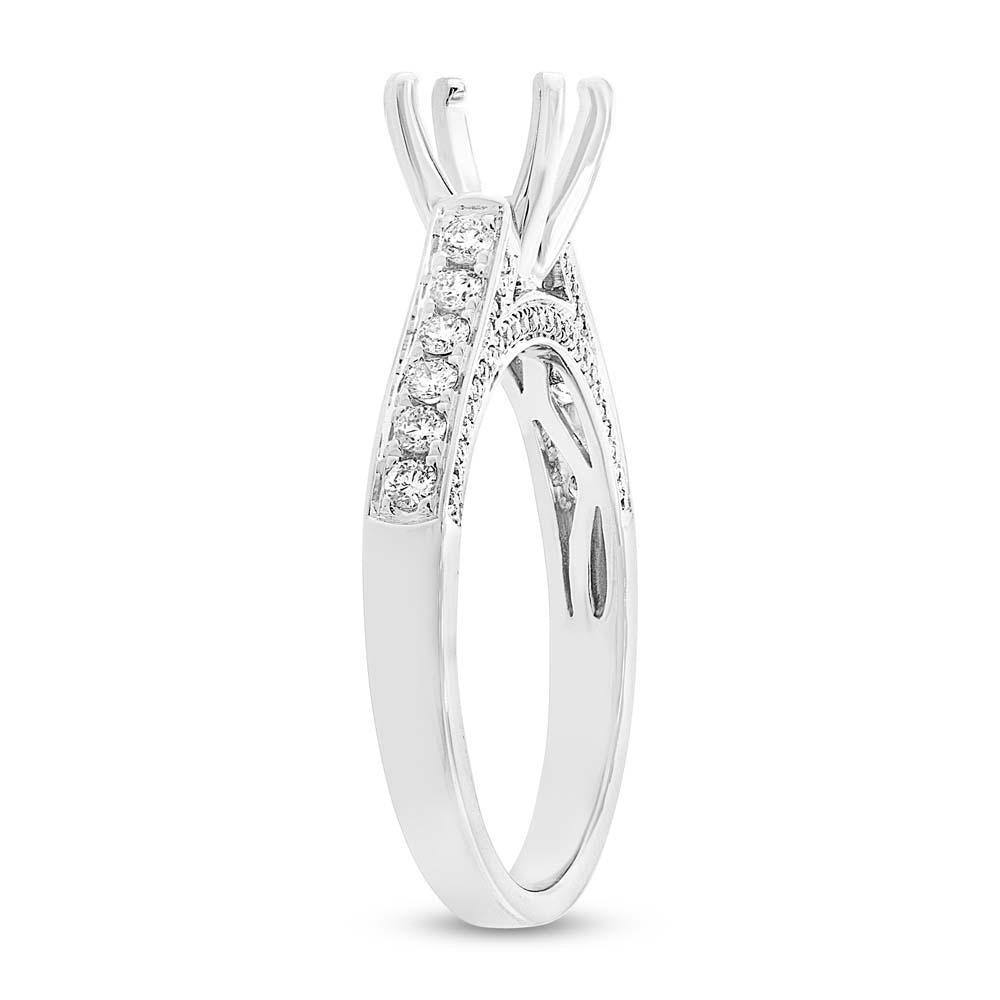 14k White Gold Diamond Semi-mount Ring for 1.00ct Center - 0.41ct