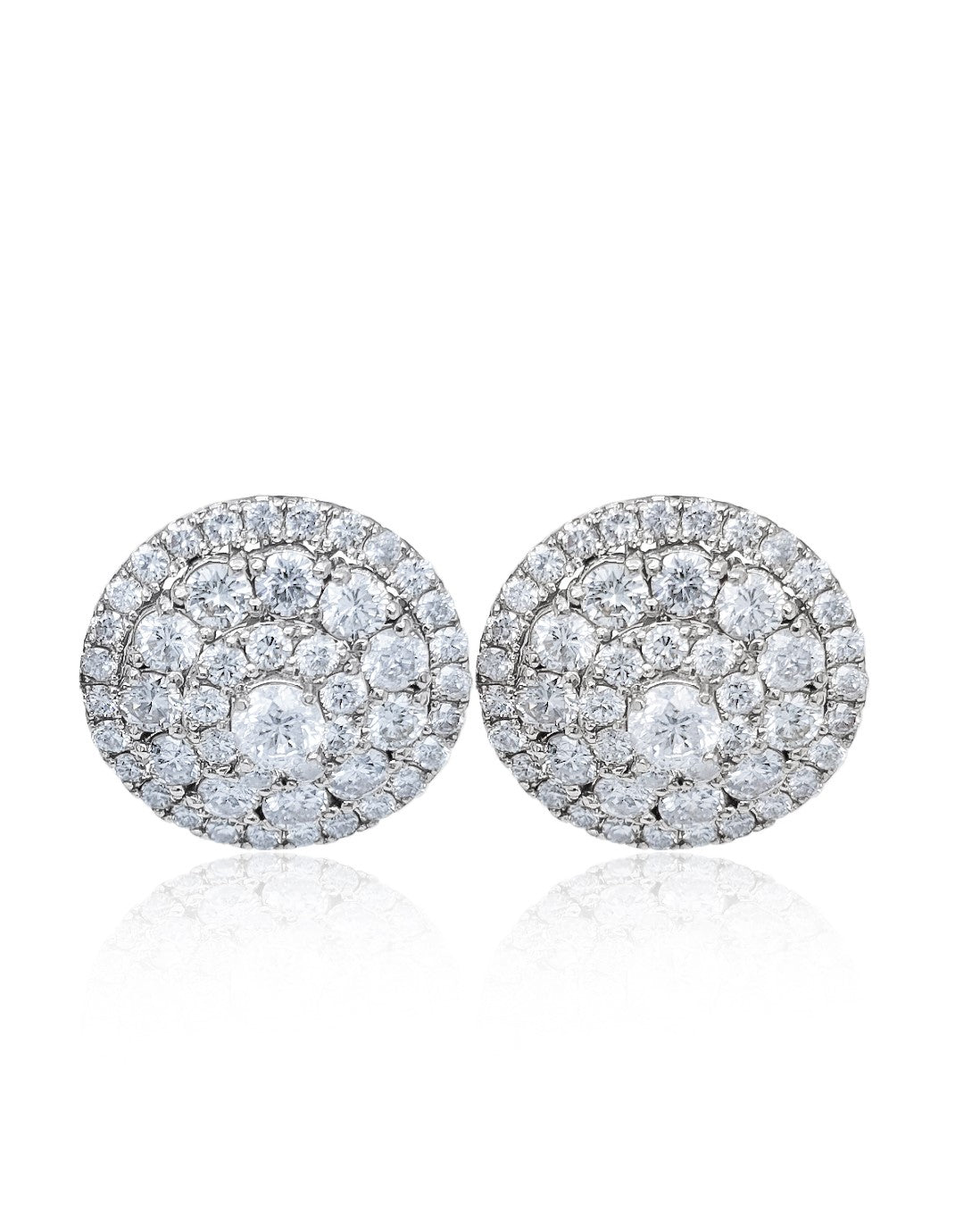 14K White Gold Diamond Earring V0384
